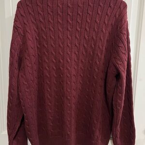 Brandy Melville Red Crewneck Sweater Cable Knit